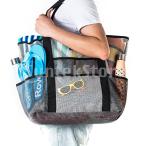 女性のためのポータブルメッシュビーチバッグ屋外旅行ピクニックビーチハンドバッグトート