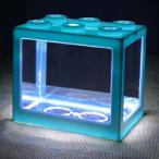 ミニ水槽LEDライトクリアオーナメント水族館オフィスデスクトップ装飾青