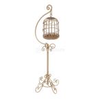  miniature furniture bird cage stand doll accessory 1/12 doll house decoration metal made quality guarantee durability 