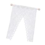  белый 1/12 шкала кукольный дом украшение из дерева удилище треугольник кружевные занавески миниатюра аксессуары 