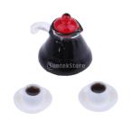 1/12ドールハウス ミニチュア コーヒーカップ コーヒーケトル 食品ドリンクアクセサリー