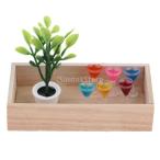  игрушка кухня оборудование орнамент бонсай бутылка стекло модель 1/12 кукольный дом миниатюра мебель 3 цвет выбрать - бокал для коктейля #1