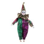 22cmの磁器ピエロ人形 マルディグラ ハロウィンパーティー装飾 贈り物 全3色 - #2