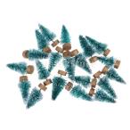 20個 1:12ドールハウス用 クリスマスツリー フェスティバル ミニチュア おもちゃ 3色 - 緑