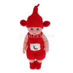 新生児人形 子供おもちゃ 抱き人形 30cmリボーンベビードール 赤ちゃん人形 服 帽子セット 4色 - 赤