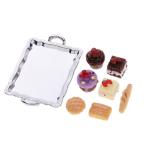 Yahoo! Yahoo!ショッピング(ヤフー ショッピング)1セット1:12ドールハウスミニフードケーキプレート子供のおもちゃキッチンオーナメントシルバー