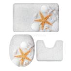 景観シリーズ 滑り止め バスルーム マット 柔らかい トイレフロアラグセット 良い吸収性 快適 3枚/セット 多種選べる - ＃6