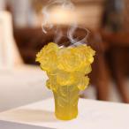 クリスタル花瓶の装飾的なアレンジメント卓上黄色のためのエレガントな手作りの芸術的