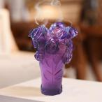 クリスタルの花瓶の装飾的なアレンジメント卓上紫のためのエレガントな手作りの芸術的