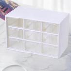 ジュエリー化粧品用デスクトップ引き出しボックス防塵ホームオフィス9グリッドホワイト