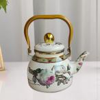  эмаль teapot цветочный принт teapot толщина. есть вода чайник кухня party кемпинг стиль B
