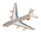 Yahoo! Yahoo!ショッピング(ヤフー ショッピング)ブローチ 飛行機の形 ピン ラインストーン 輝き  男女用 工芸品 贈り物 全2色 - 緑