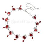 Perfeclan 腰飾り ベルト ウエストバンド ボディー チェーン レディース 優雅 赤 110cm