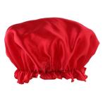 シルク ナイトキャップ ヘアーキャップ 就寝用帽子 睡眠キャップ シャワーキャップ 浴用帽子 全８色 - 赤