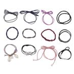 ショッピングヘアスタイリングツール 12 個ファッションヘアタイヘアバンド混合パールちょう結びヘアロープリング帽子