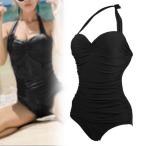  женский One-piece купальный костюм купальный костюм накладка ввод ho ruta- купальный костюм черный M