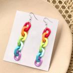Yahoo! Yahoo!ショッピング(ヤフー ショッピング)レインボーチェーンダングルピアスドロップピアスレディースガールズキャンディーカラーファッションイヤーフック