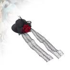  пар punk Mini шелк шляпа готический headgear шпилька party коктейль Halloween красный цветок для 