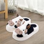  зима корова мягкая игрушка тапочки теплый закрытый тапочки путешествие .. Girlfriend EU размер 42.43