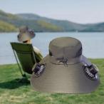 ソーラーファンハット 3段階スピード調節可能 通気バケツハット ハイキング 釣り ビーチ用