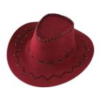  Kids Western kau Boy kau девушка шляпа украшение солнечный шляпа девочка мужчина Rodeo Halloween темный красный 