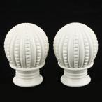 カーテンポールフィニアル カーテンポールキャップ カーテンロッドエンド 全3色4種 1ペア入り - ホワイトB, 約9.5cm