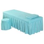 枕カバーおよび腰掛けカバー青が付いている柔らかい美のマッサージのベッドシーツ