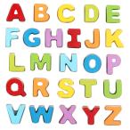 キッズ木製アルファベットパズル幼児学習ジグソーおもちゃ大文字