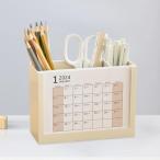 2024 卓上カレンダー ペンホルダー付き 12 マンスリー 卓上新年 ビジネス ホワイト