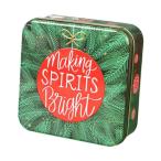  Рождество печенье жестяная банка манга металлический k чехол для ключей box party новый год Hori te- зеленый SPIRITS