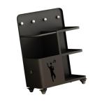 ヨガマット収納ラック フォームローラー、ケトルベル、レジスタンスバンド用 ブラック