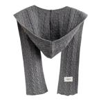 ショッピングショール ニットフード付きマフラー フード付きマフラー 防風 暖かい ショール 冬用 グレー