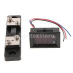 高精度 デジタル電圧電流計 測定範囲:DC 0-100V  分流器  LEDデュアルディスプレイ - 50A + 50A 赤x2