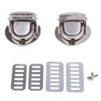 クロージャー キャッチ タック ロック クラスプ ファスナー DIY 荷物 レザーバッグ用 全8種 - シルバー, ラウンド