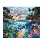 D DOLITY DIY 5D フルドリル ダイヤモンド絵画キット 40×30cm クロスステッチ 部屋.寝室 装飾 全5種 - イルカ