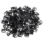 約100ピース ブラストラップアジャスター スライダー 6mm 9字形 肩ヒモ ズレ 防止 全3色 - ブラック, 6mm