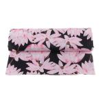 花の綿花生地の縫製素材を印刷日本の黒い蓮1メートル