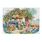 刻印クロスステッチキット ハウス柄 刺繍キット 刺繍布 ポリエステル製 家の装飾 壁の装飾