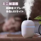 ミニ加湿器 220ml 小型加湿器 車載加湿器 LEDライト ミニコールドミスト加湿器 ホワイト 空気加湿器 デスク加湿器 ミスト 空気清浄機