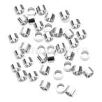 ステンレス シリンダービーズ ホールビーズ 大穴ビーズ ルースビーズ ホビー素材 約20個入り