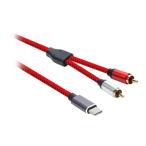 U TypeC- двойной RCA2RCA мужской адаптор кабель стерео аудио код 1 метров 