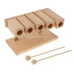 木製 ウッド 5トーンブロック ビータ付き 子供 音楽学習 親子コミュニケーション 楽器玩具