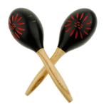 ブラック 木製の砂のハンマー卵のおもちゃ マラカスガラガラ砂シェーカーのおもちゃ