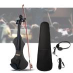 サイレントエレクトリックバイオリン4/4キャリングバッグ、パフォーマンスプロフェッショナルブラック