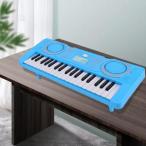 ショッピング教育玩具 37キー ポータブル エレクトリック ピアノ キーボード 教育玩具 アウトドア ギフト用 ブルー