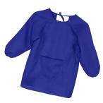  детский водонепроницаемый длинный рукав фартук вышивка искусство кулинария картина синий - M