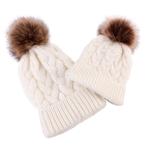  2 шт. родители . Beanie. шерсть шар колпак. мяч теплый зимний вязаная шапка 