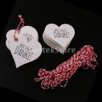 100本のwir sagen dankeラブハートクラフトペーパーギフトラップタグラベルカード