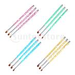 ネイル 筆    ネイルブラシ  ネイルアート   平筆 マニキュアブラシ    ネイルアート筆  全4色