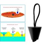 カヤックカヌーボートゴムscupperプラグマリンディンギー排水穴ストッパー交換とストラップ.4色をご用意